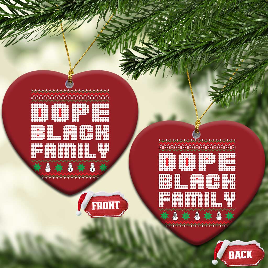 African American Family Christmas Ornament Dope Black Family Matching Ugly Xmas TS10