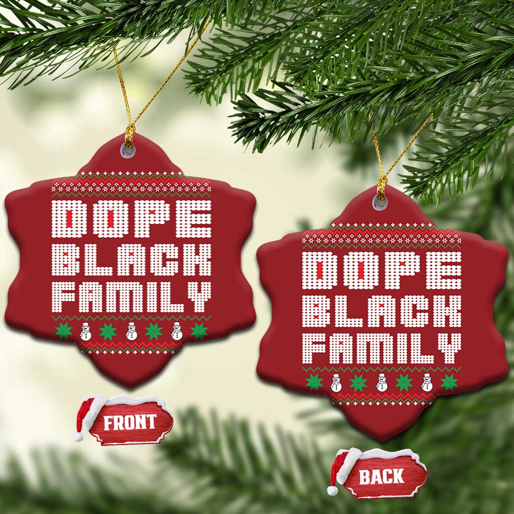 African American Family Christmas Ornament Dope Black Family Matching Ugly Xmas TS10