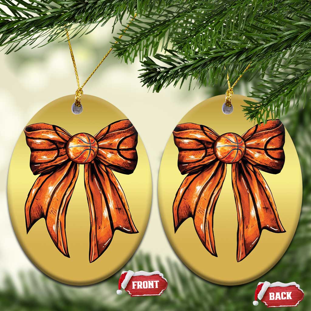 Basketball Coquette Bow Christmas Ornament Game Day TS10
