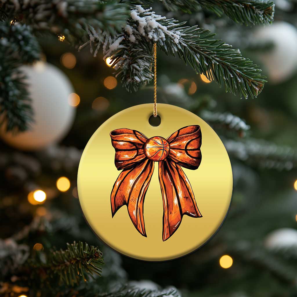 Basketball Coquette Bow Christmas Ornament Game Day TS10