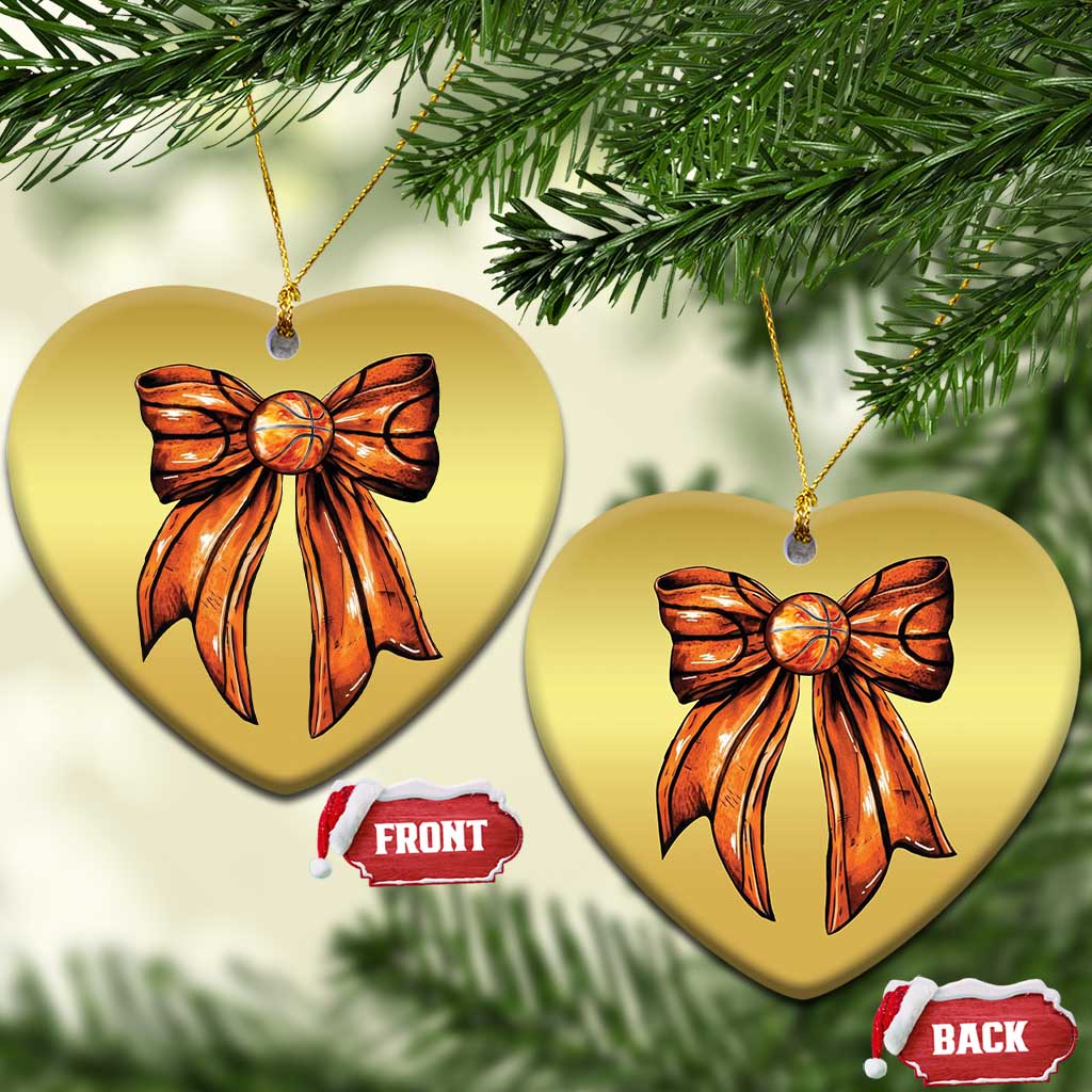 Basketball Coquette Bow Christmas Ornament Game Day TS10