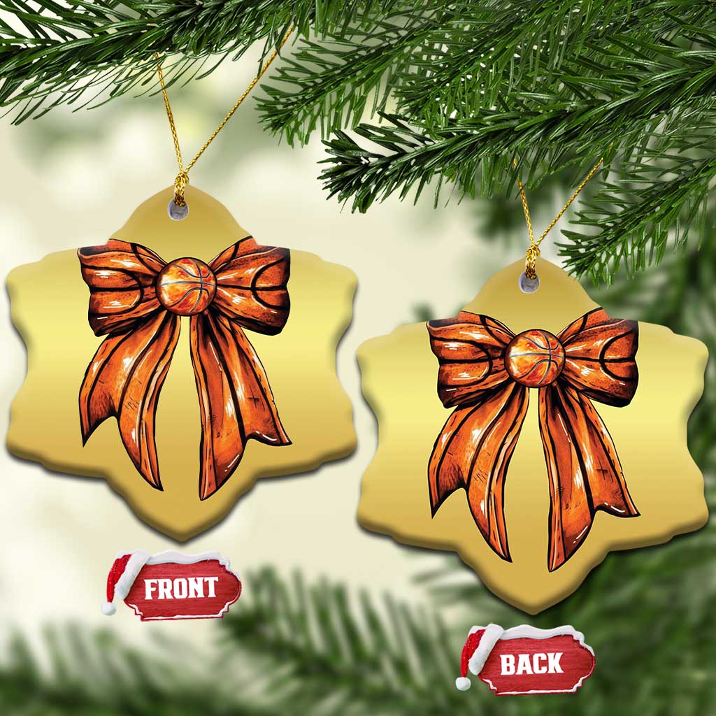Basketball Coquette Bow Christmas Ornament Game Day TS10