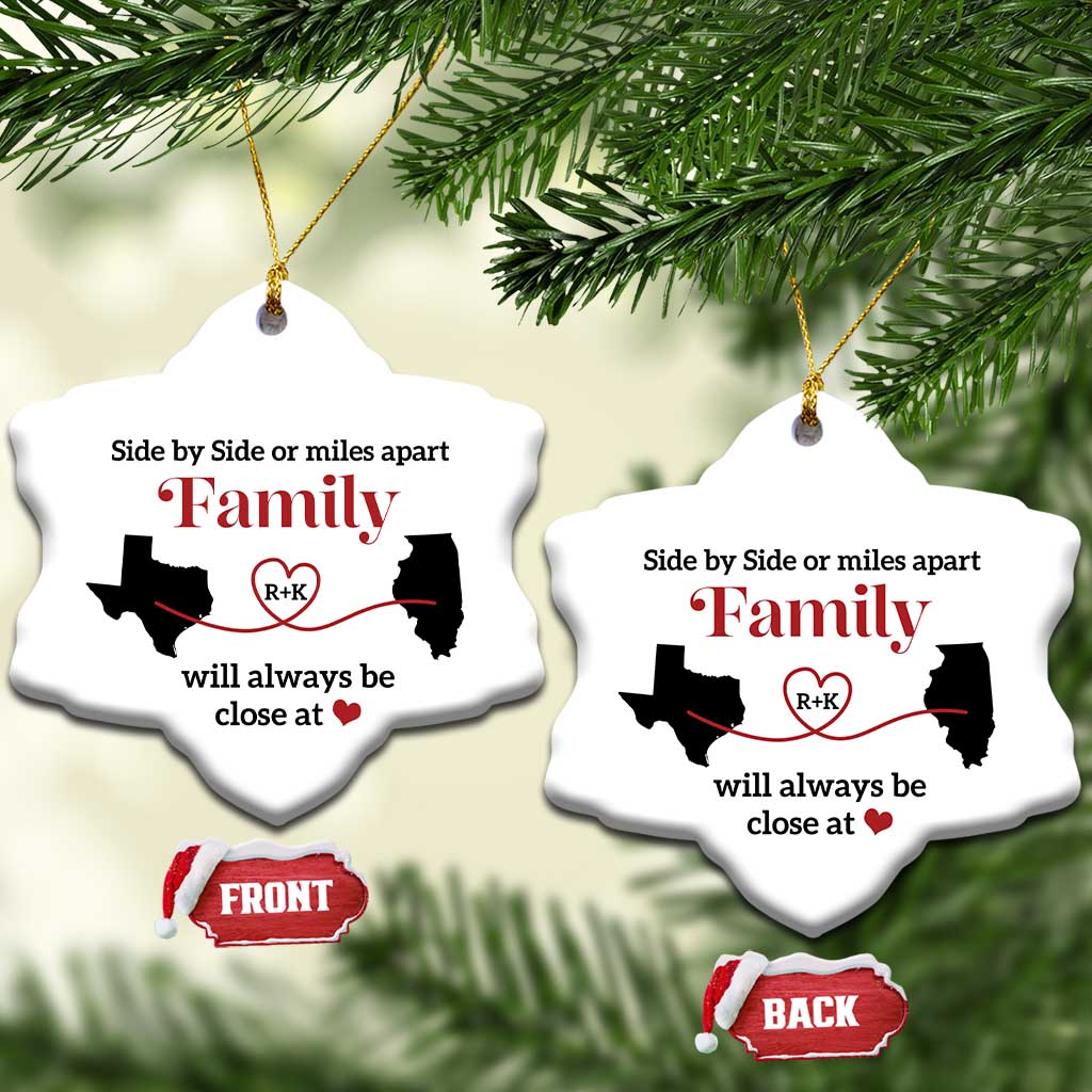 Personalized Besties Christmas Ornament Custom Name Letter Let's Make Memories Distant Friends and Family TS10
