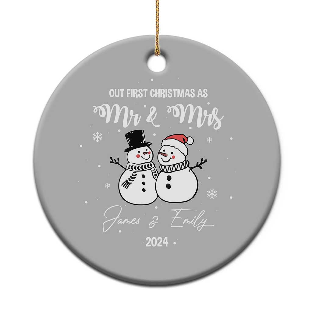 Personalized Mr Mrs Christmas Ornament 2024 Custom Name Our First Xmas Together Wedding Gifts for Couples TS10