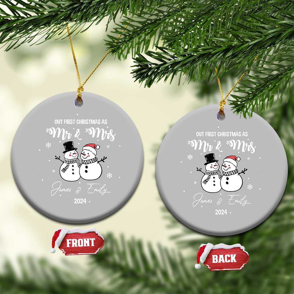 Personalized Mr Mrs Christmas Ornament 2024 Custom Name Our First Xmas Together Wedding Gifts for Couples TS10