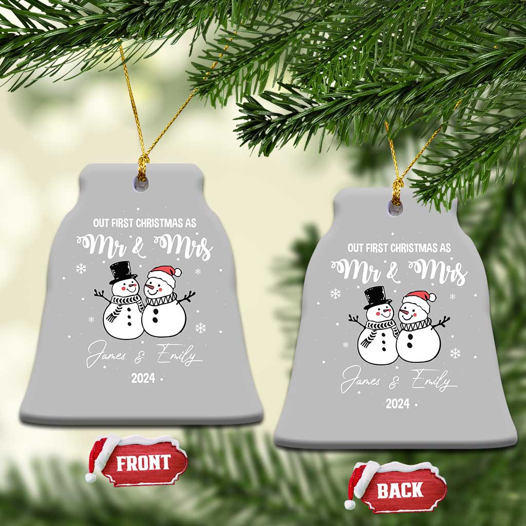 Personalized Mr Mrs Christmas Ornament 2024 Custom Name Our First Xmas Together Wedding Gifts for Couples TS10
