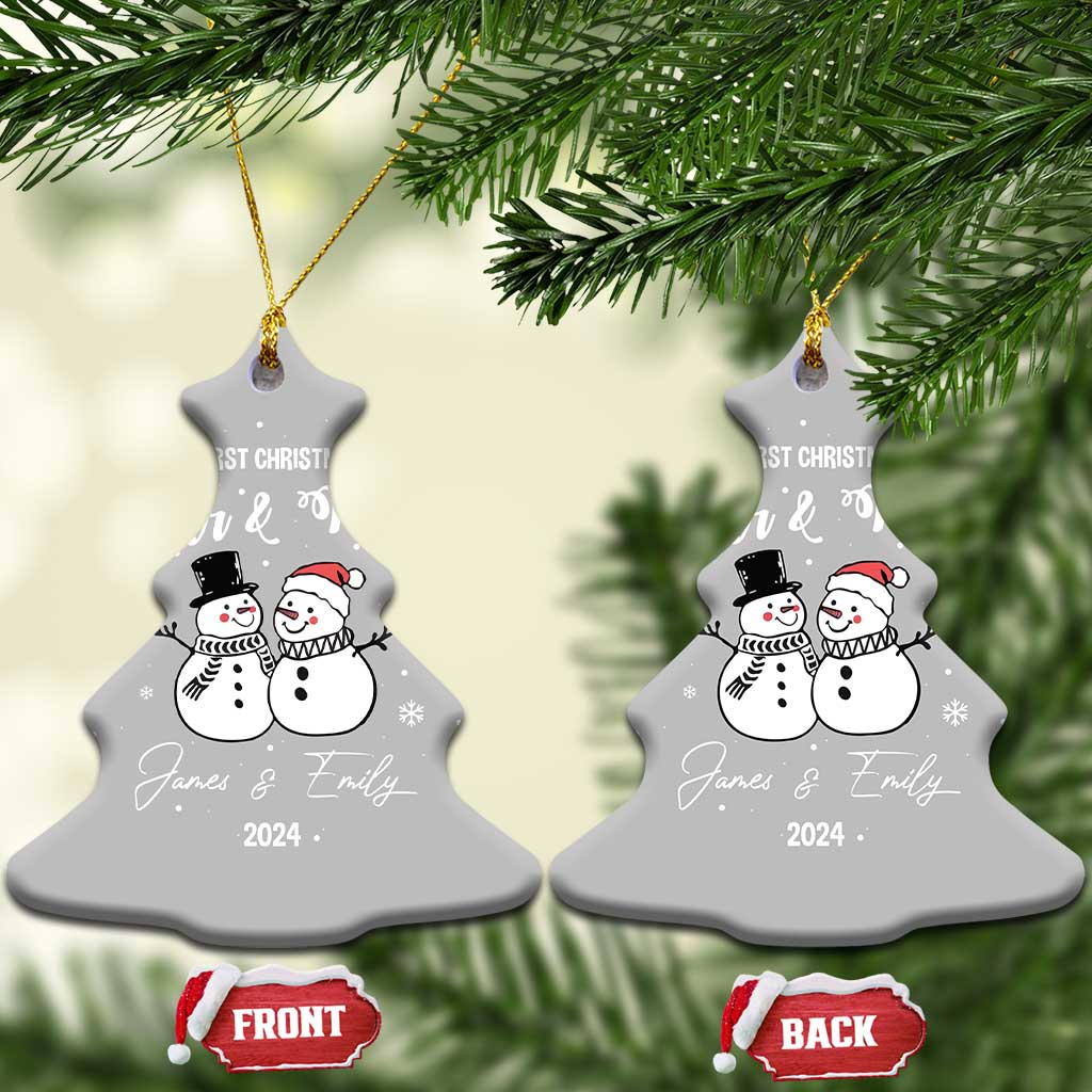Personalized Mr Mrs Christmas Ornament 2024 Custom Name Our First Xmas Together Wedding Gifts for Couples TS10