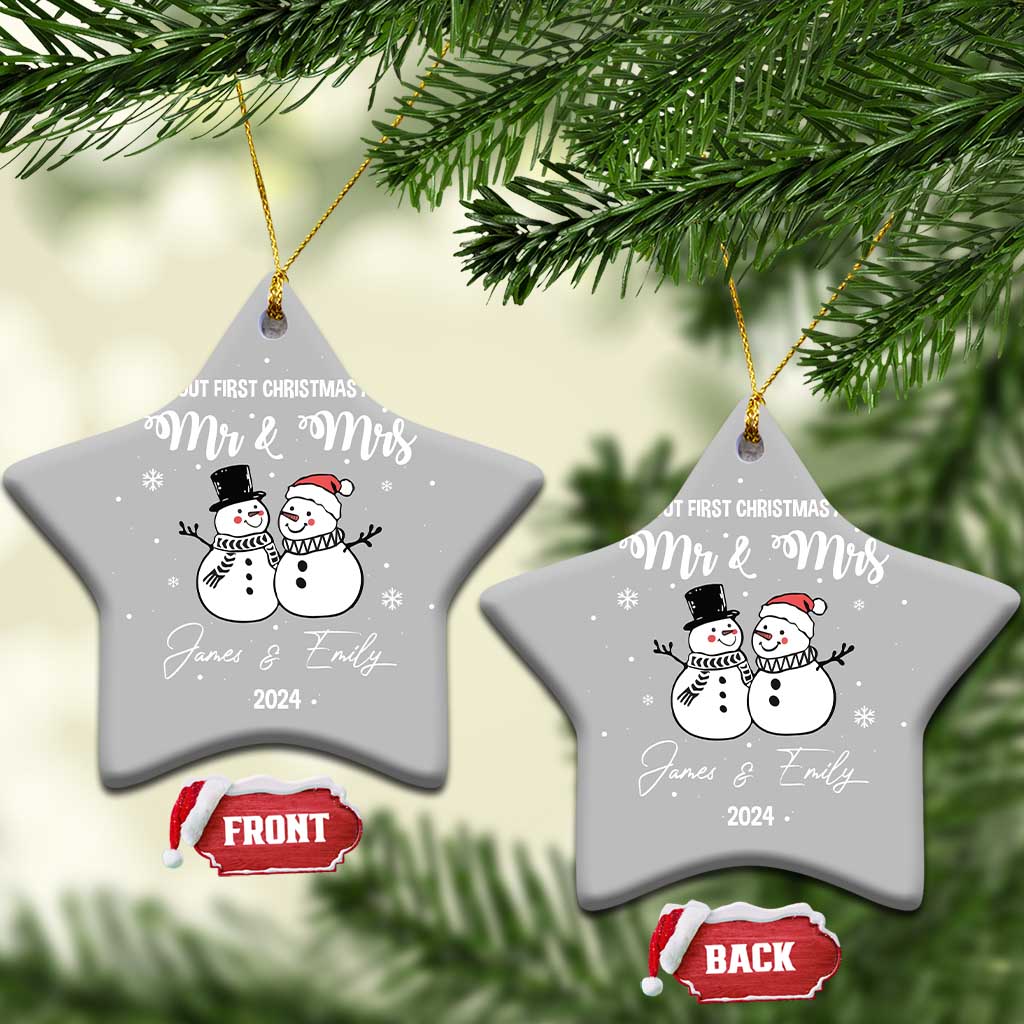 Personalized Mr Mrs Christmas Ornament 2024 Custom Name Our First Xmas Together Wedding Gifts for Couples TS10