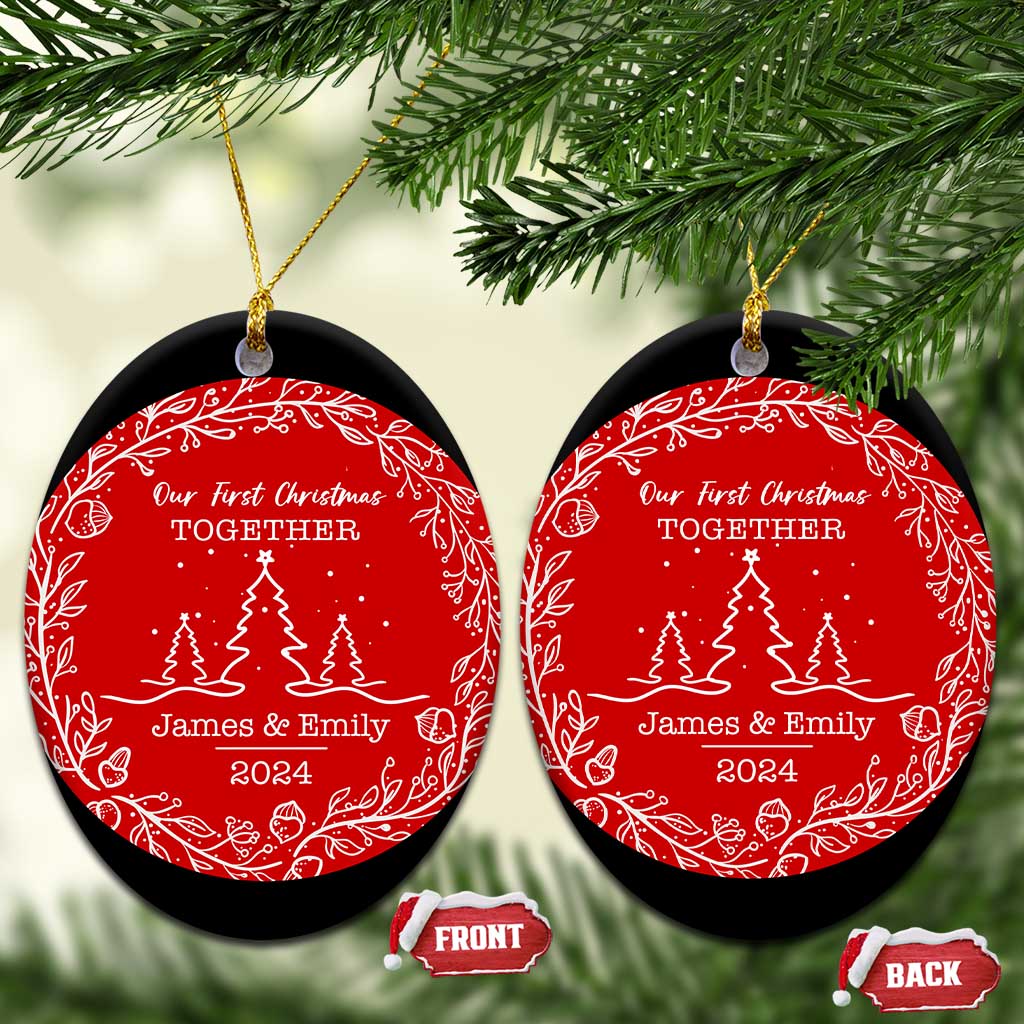 Personalized Mr Mrs Christmas Ornament Custom Name Keepsake First Christmas Together Wedding Gifts for New Couple TS10