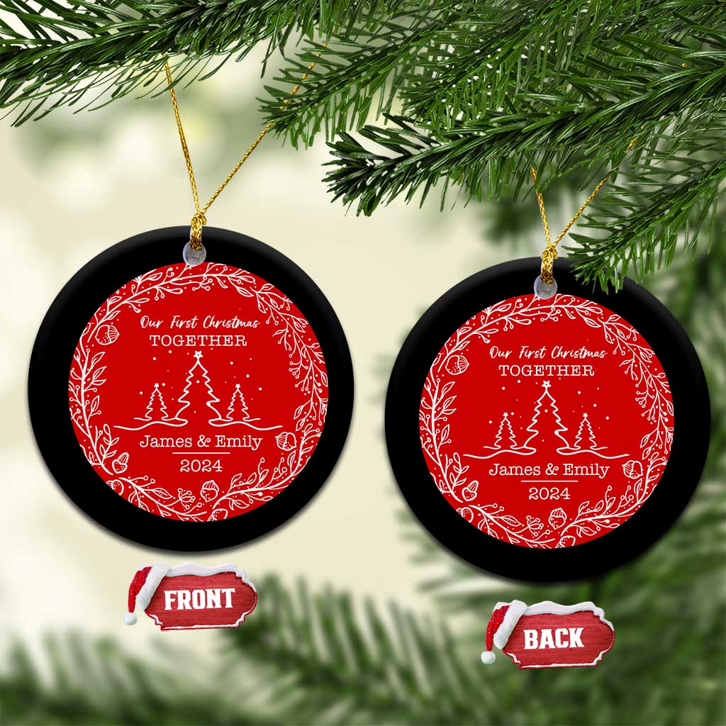 Personalized Mr Mrs Christmas Ornament Custom Name Keepsake First Christmas Together Wedding Gifts for New Couple TS10