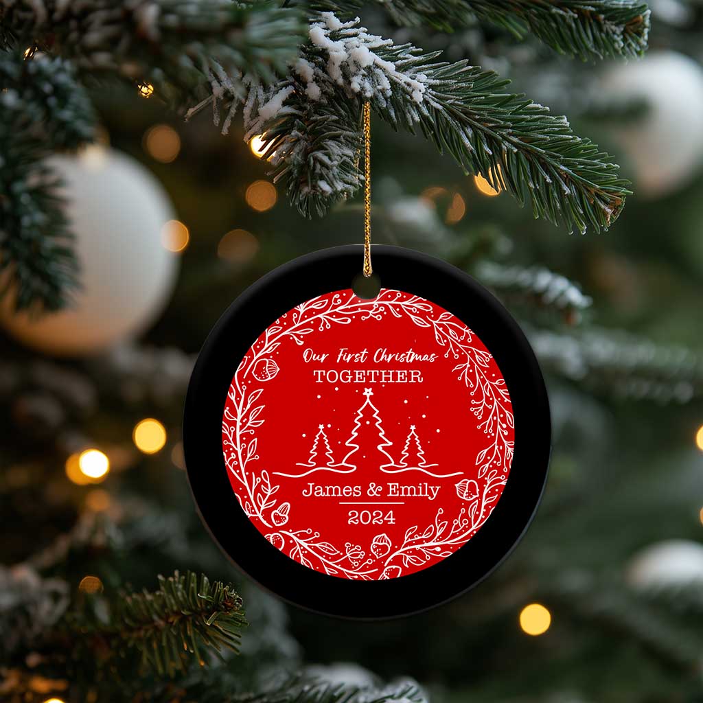 Personalized Mr Mrs Christmas Ornament Custom Name Keepsake First Christmas Together Wedding Gifts for New Couple TS10