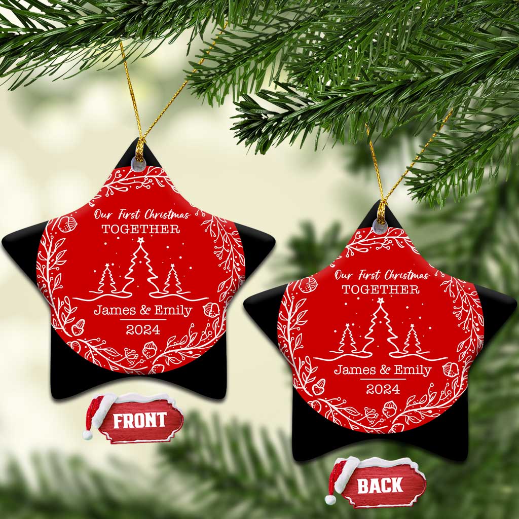 Personalized Mr Mrs Christmas Ornament Custom Name Keepsake First Christmas Together Wedding Gifts for New Couple TS10