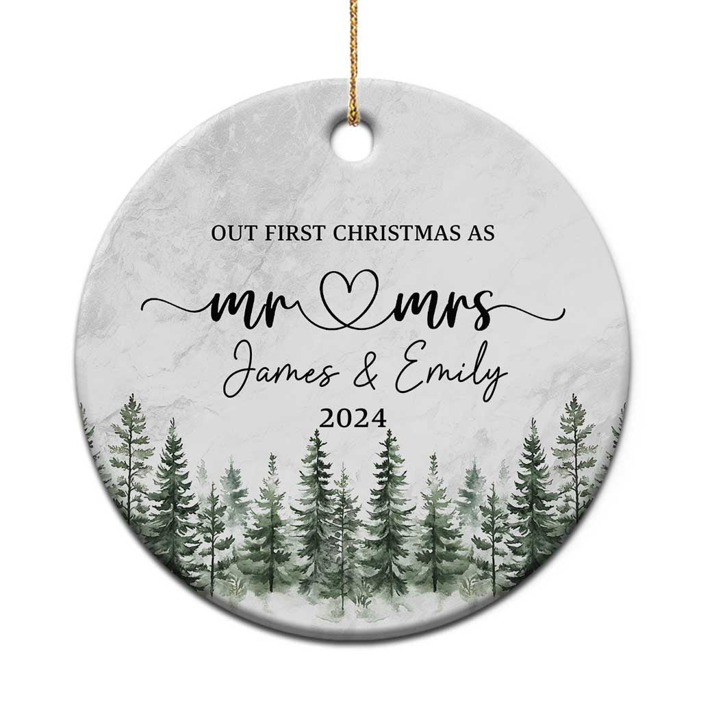 Personalized Mr Mrs Christmas Ornament Custom Name Our First Xmas Together Wedding Gifts for Couples TS10