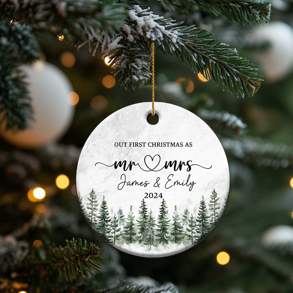 Personalized Mr Mrs Christmas Ornament Custom Name Our First Xmas Together Wedding Gifts for Couples TS10