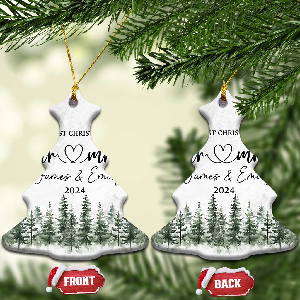 Personalized Mr Mrs Christmas Ornament Custom Name Our First Xmas Together Wedding Gifts for Couples TS10