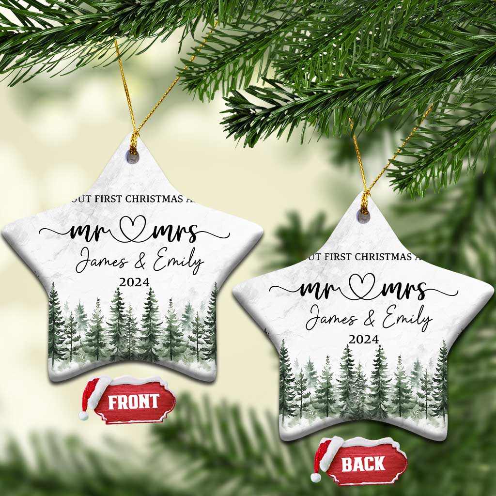 Personalized Mr Mrs Christmas Ornament Custom Name Our First Xmas Together Wedding Gifts for Couples TS10