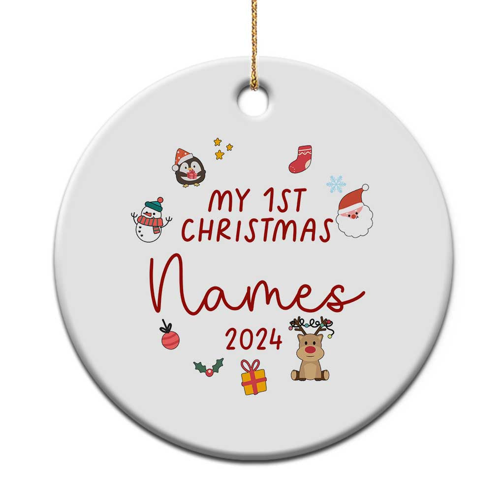 Personalized Baby's First Christmas Ornament 2024 Custom Name Keepsake Xmas Decoration TS10