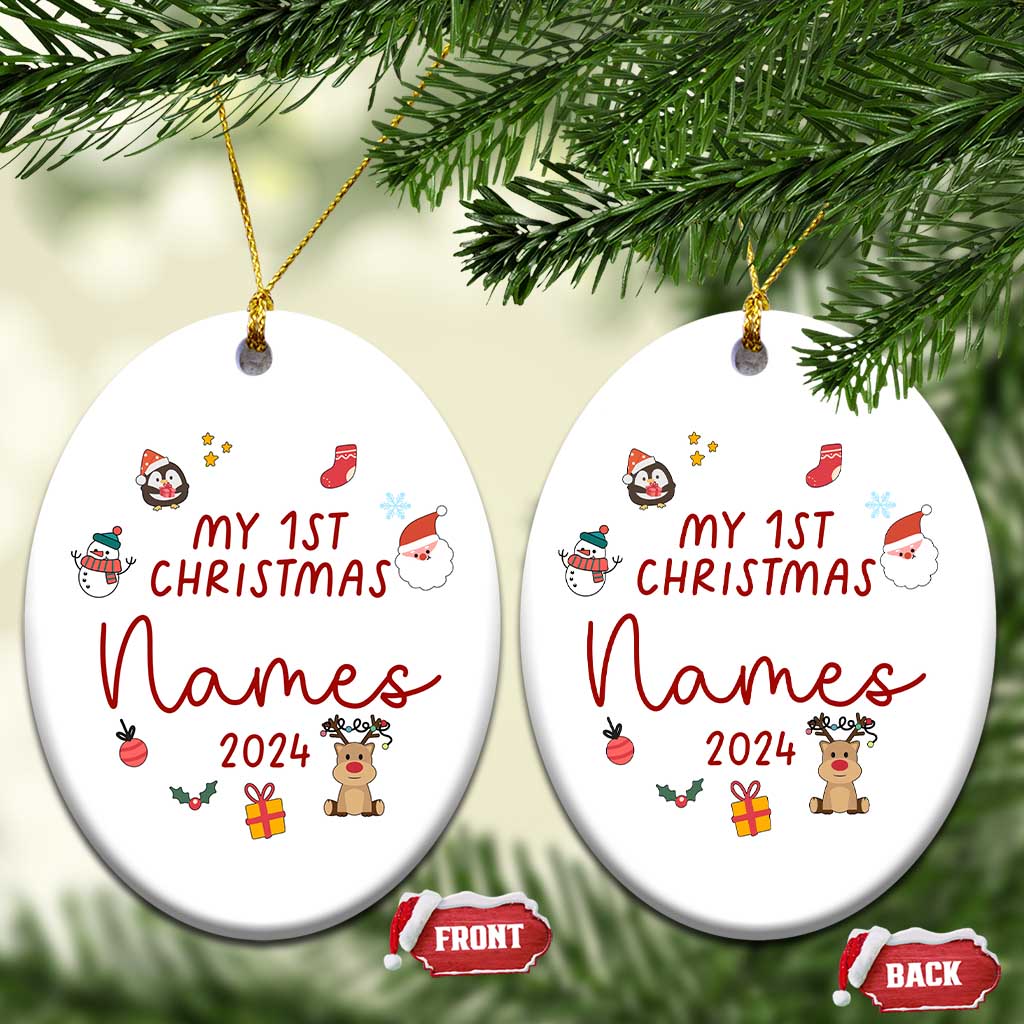 Personalized Baby's First Christmas Ornament 2024 Custom Name Keepsake Xmas Decoration TS10