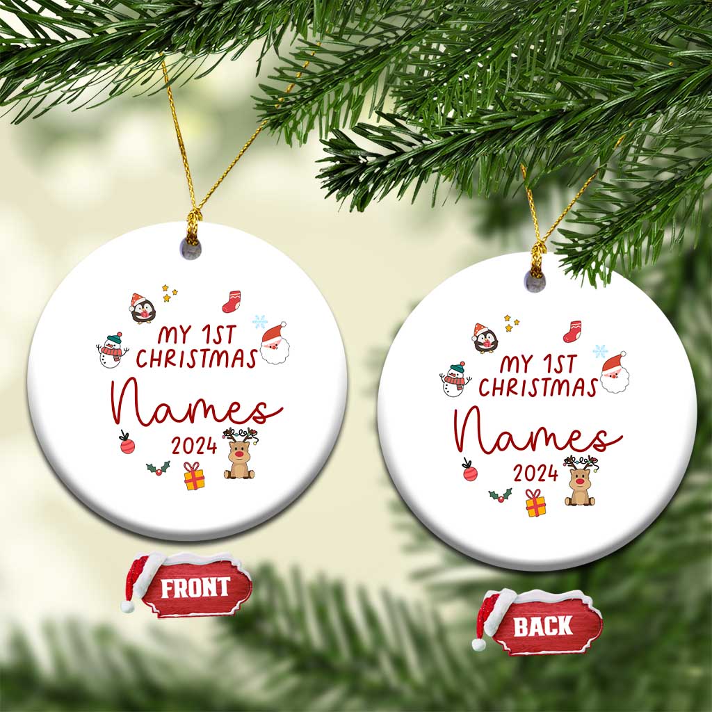 Personalized Baby's First Christmas Ornament 2024 Custom Name Keepsake Xmas Decoration TS10
