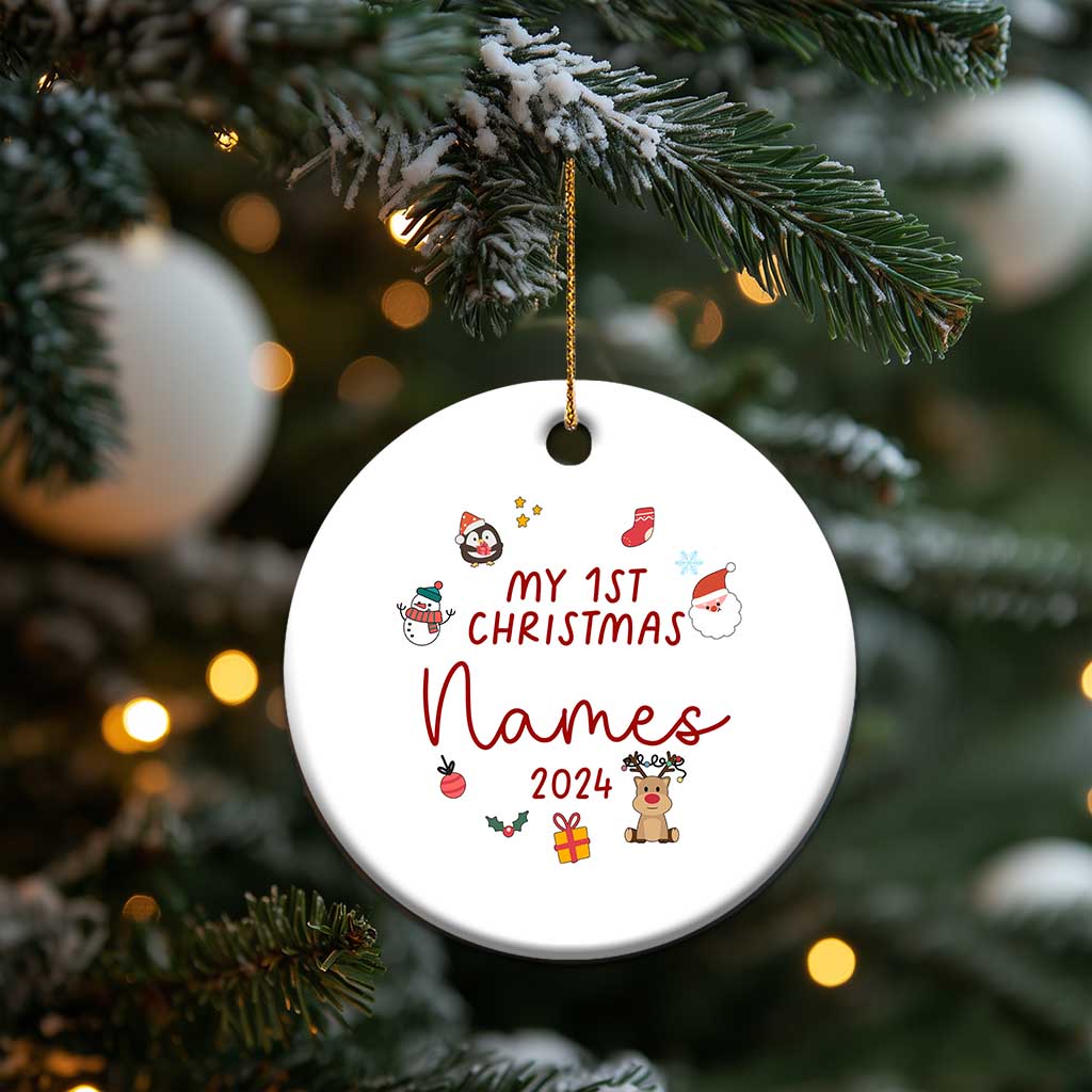 Personalized Baby's First Christmas Ornament 2024 Custom Name Keepsake Xmas Decoration TS10
