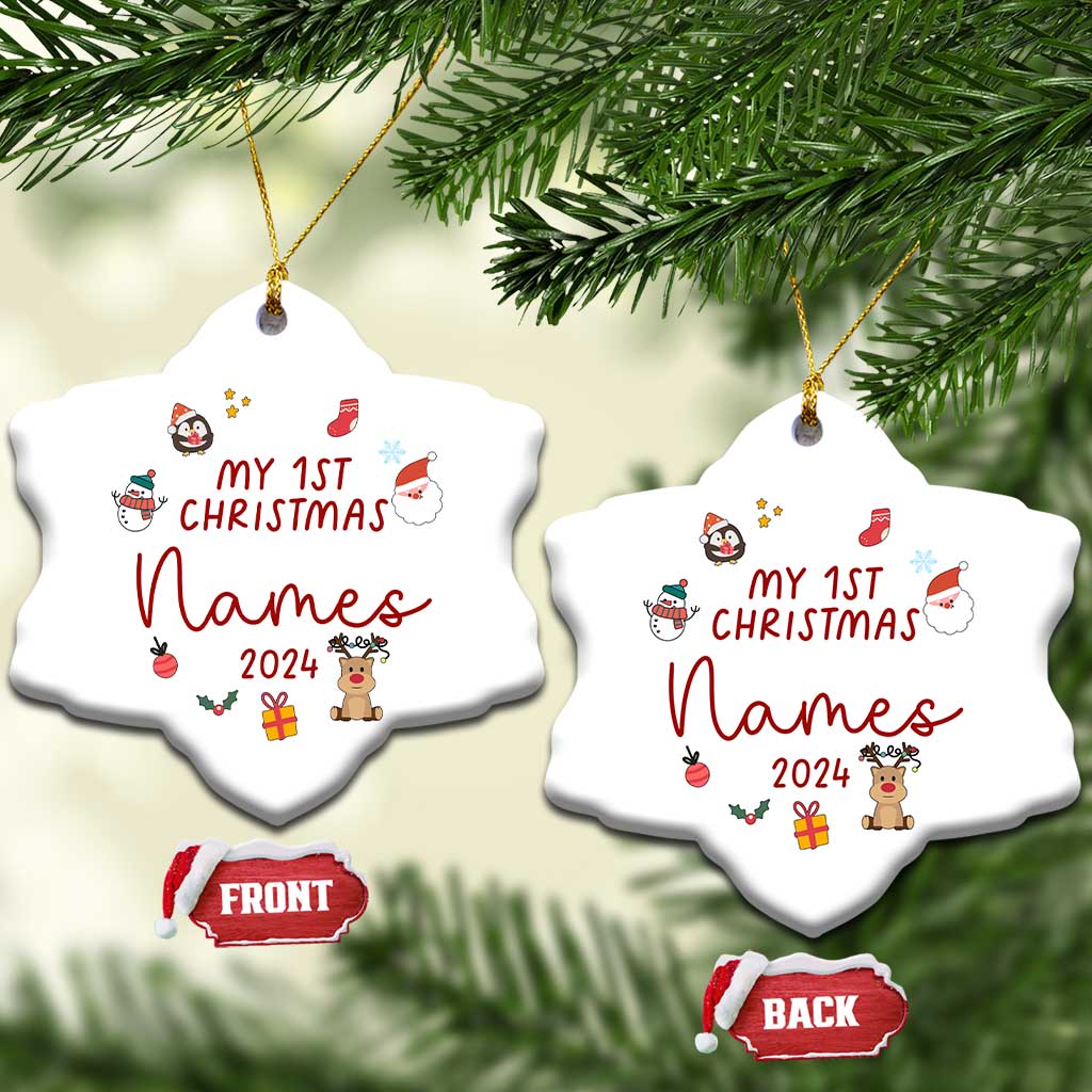 Personalized Baby's First Christmas Ornament 2024 Custom Name Keepsake Xmas Decoration TS10