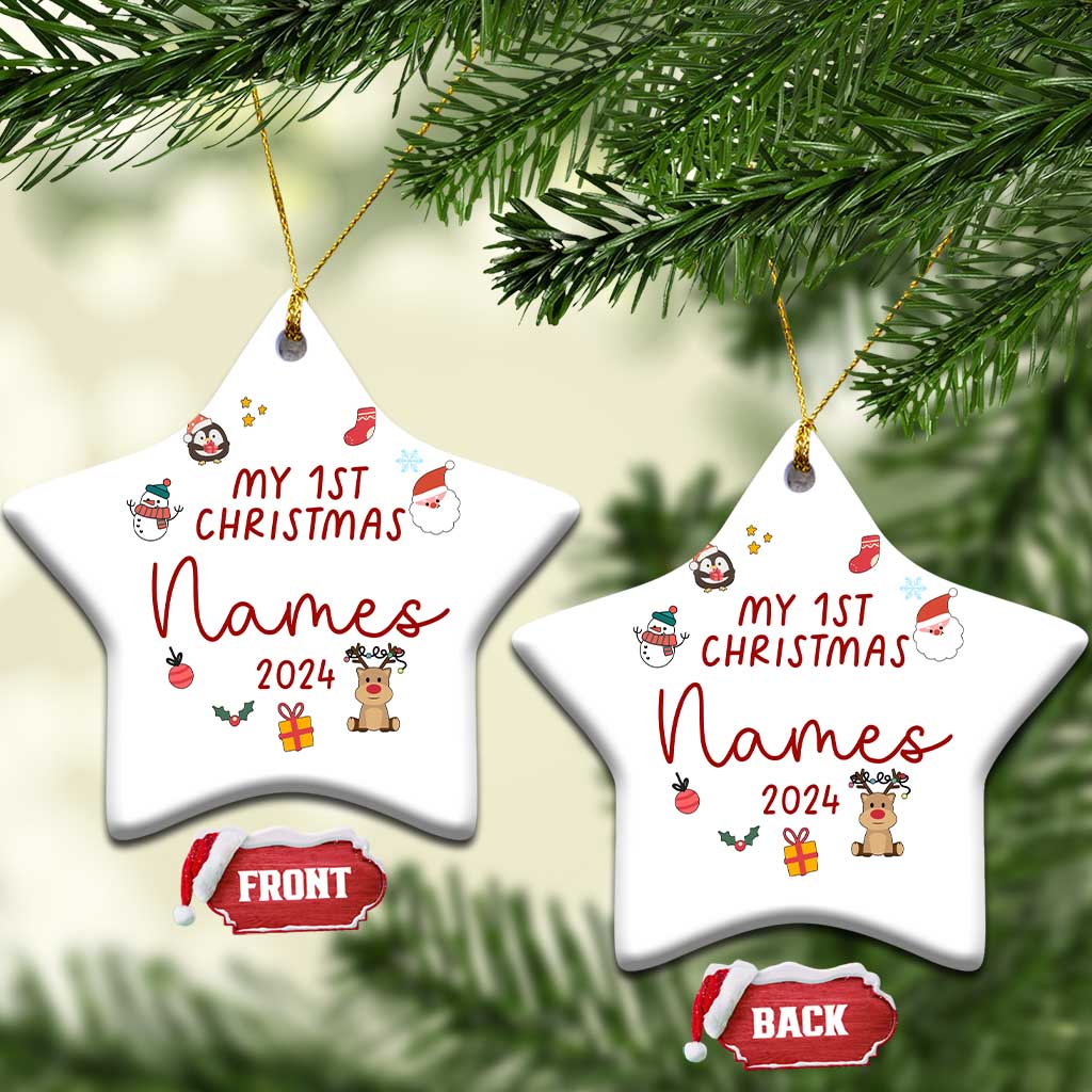 Personalized Baby's First Christmas Ornament 2024 Custom Name Keepsake Xmas Decoration TS10