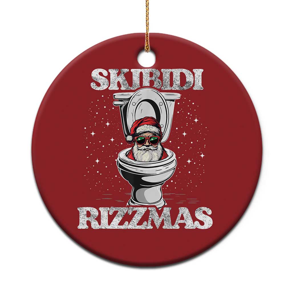 Funny Christmas Ornament Skibidi Rizzmas Rizz Santa Toilet Kid Cool TS10