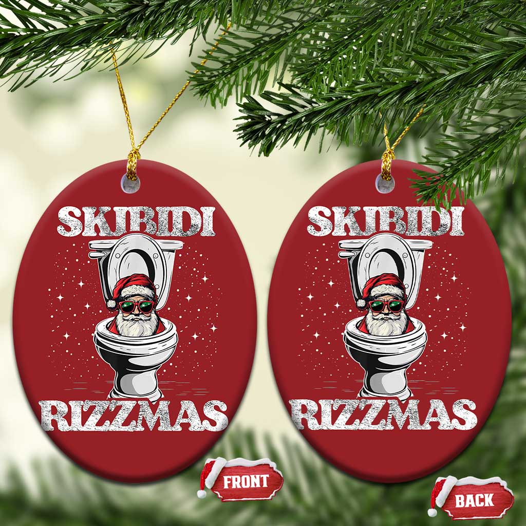 Funny Christmas Ornament Skibidi Rizzmas Rizz Santa Toilet Kid Cool TS10