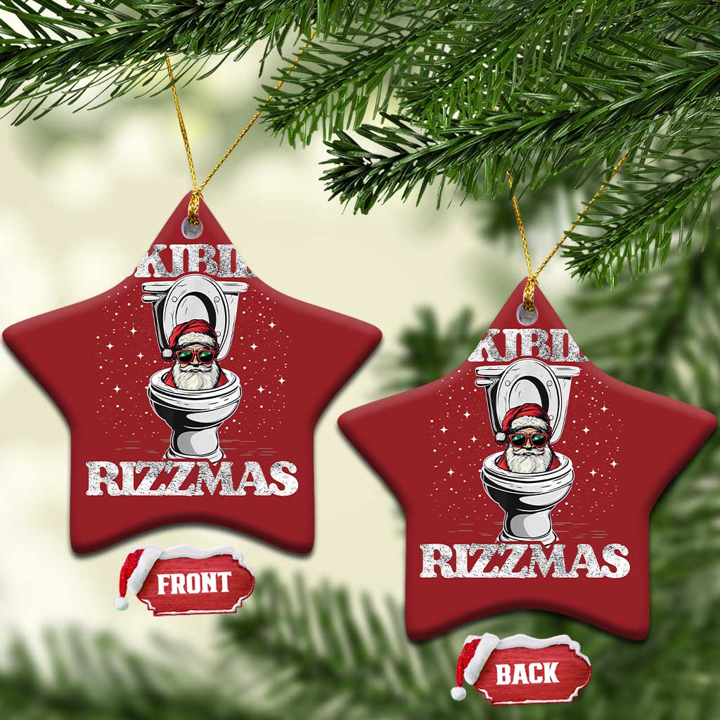 Funny Christmas Ornament Skibidi Rizzmas Rizz Santa Toilet Kid Cool TS10