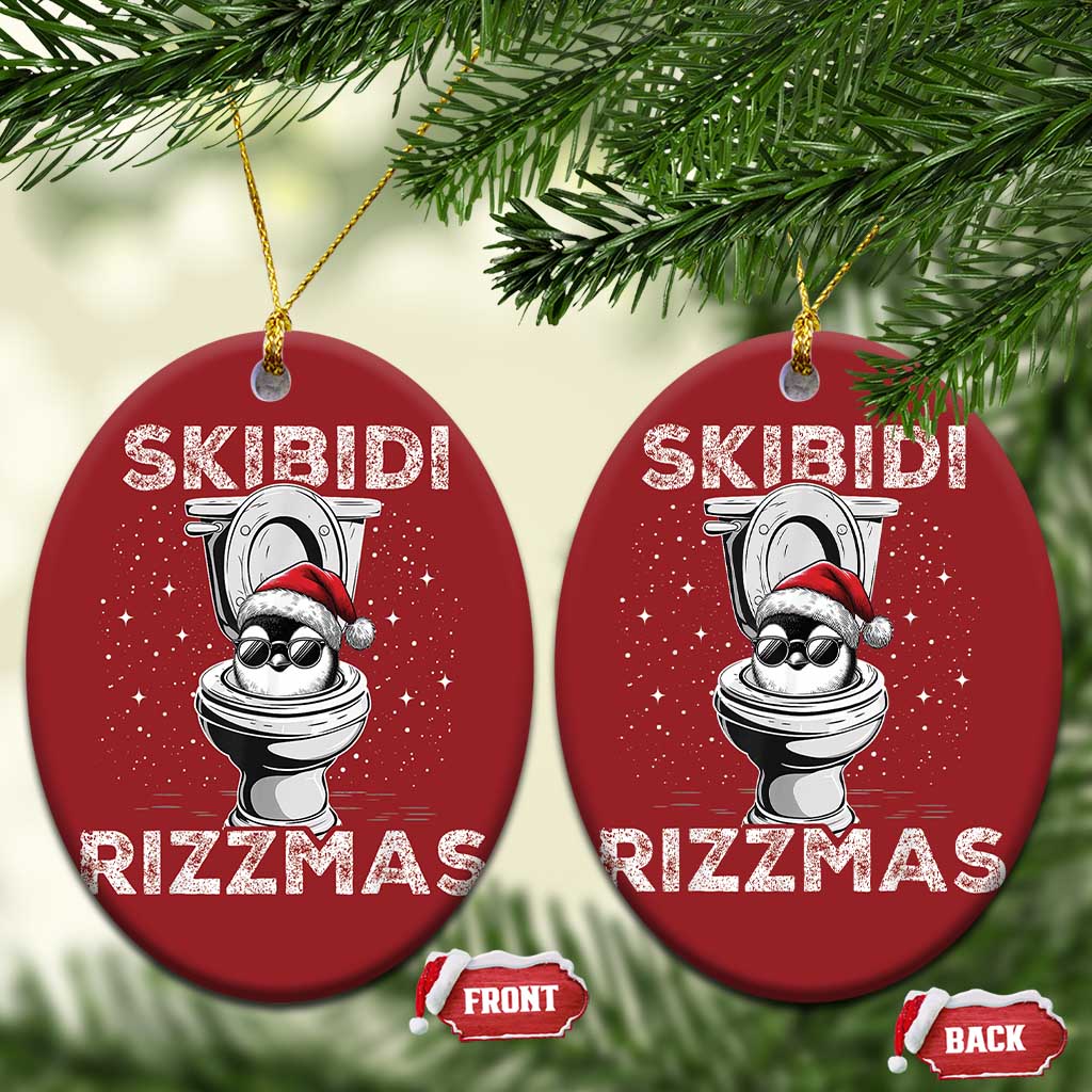 Funny Christmas Ornament Skibidi Rizzmas Rizz Santa Toilet Penguin Kid Cool TS10