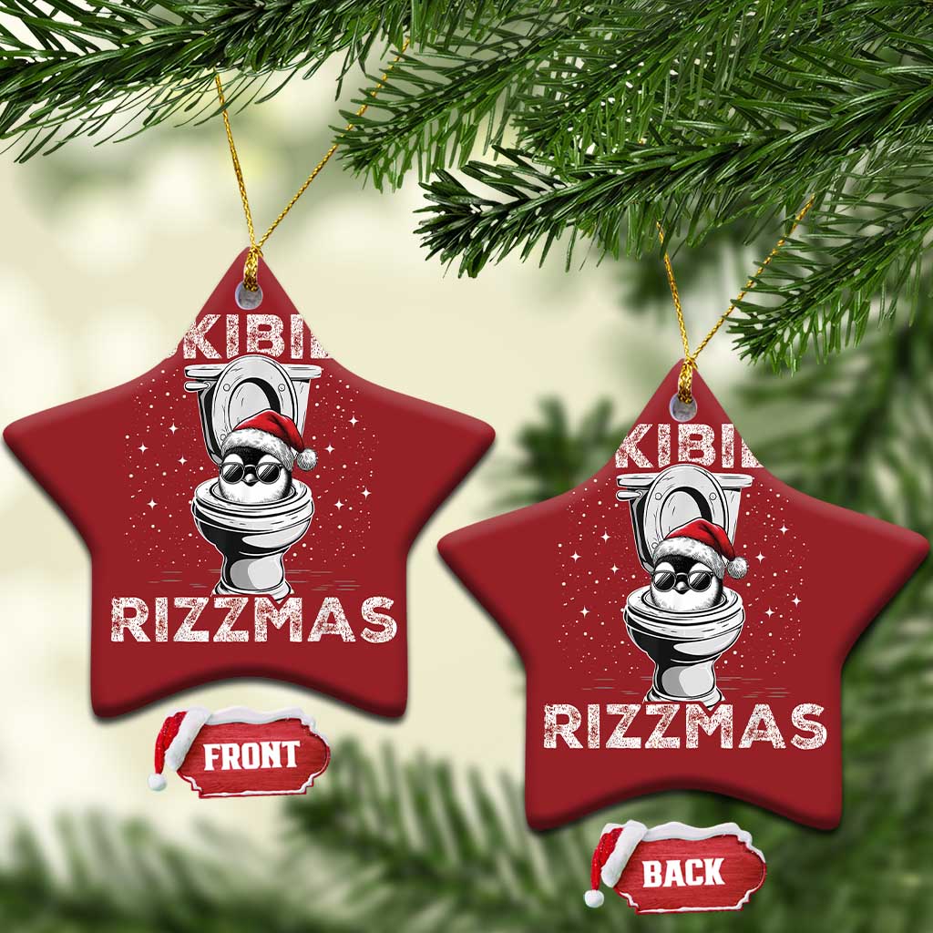 Funny Christmas Ornament Skibidi Rizzmas Rizz Santa Toilet Penguin Kid Cool TS10