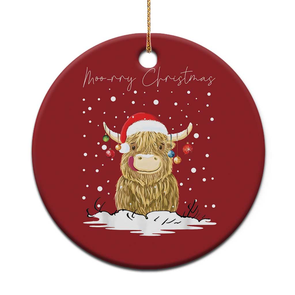 Xmas Cow Christmas Ornament Scottish Highland Cow Moo-rry Christmas TS10