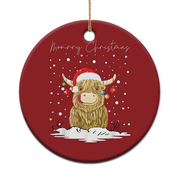 Xmas Cow Christmas Ornament Scottish Highland Cow Moo-rry Christmas TS10
