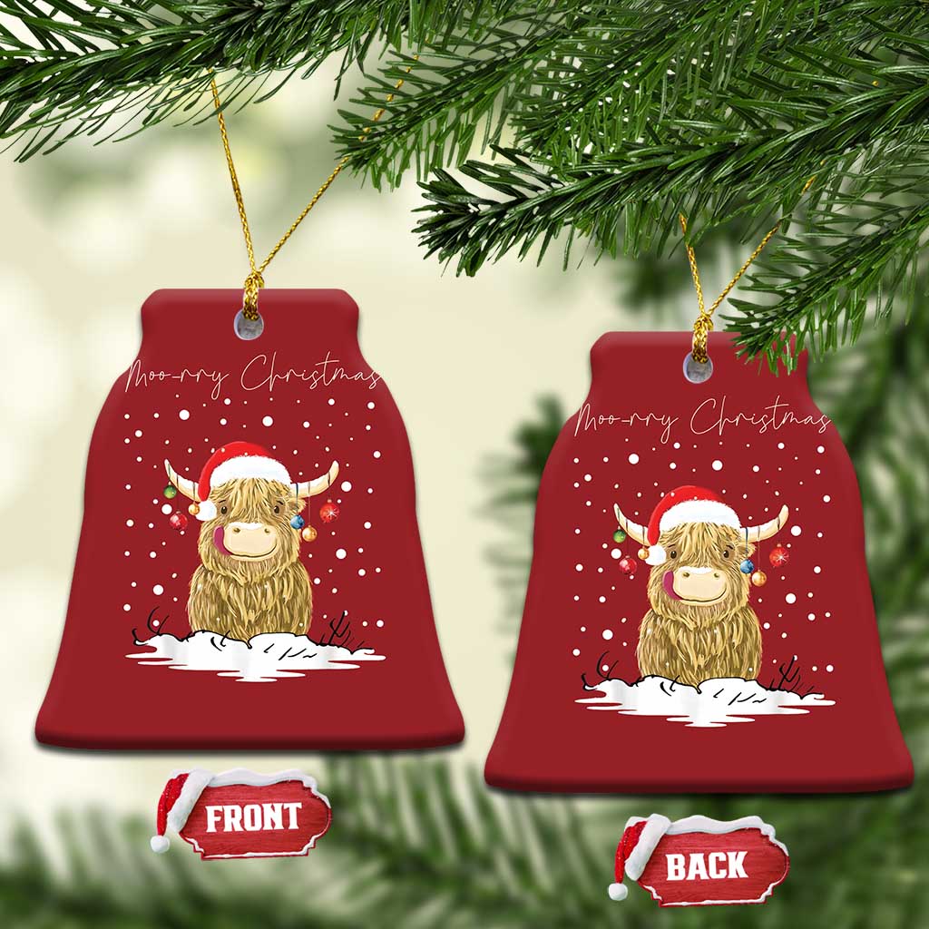 Xmas Cow Christmas Ornament Scottish Highland Cow Moo-rry Christmas TS10