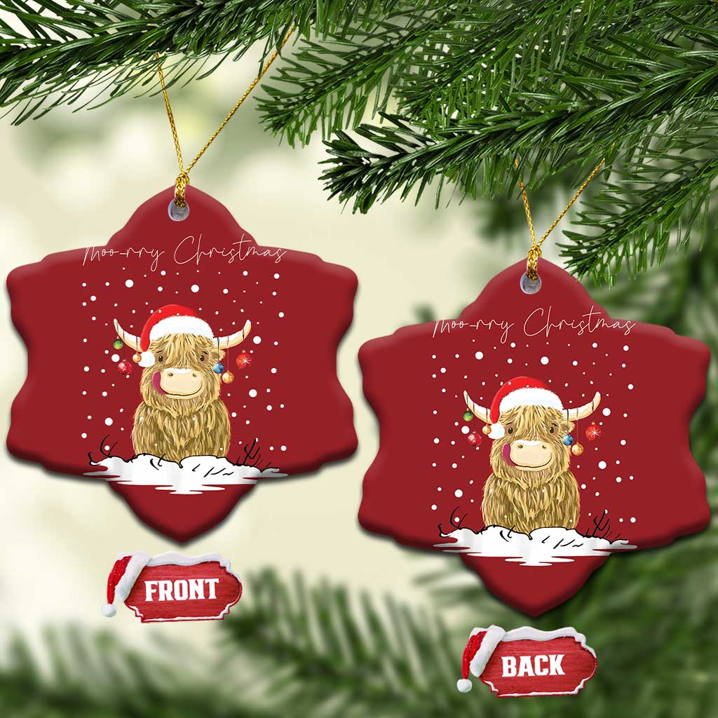 Xmas Cow Christmas Ornament Scottish Highland Cow Moo-rry Christmas TS10