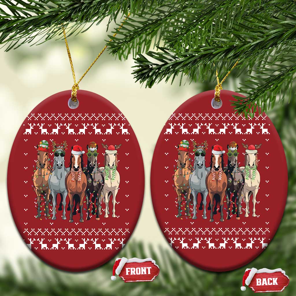 Horse Xmas Christmas Ornament Western Cowboy Cowgirl Howdy Country Ugly Xmas TS10