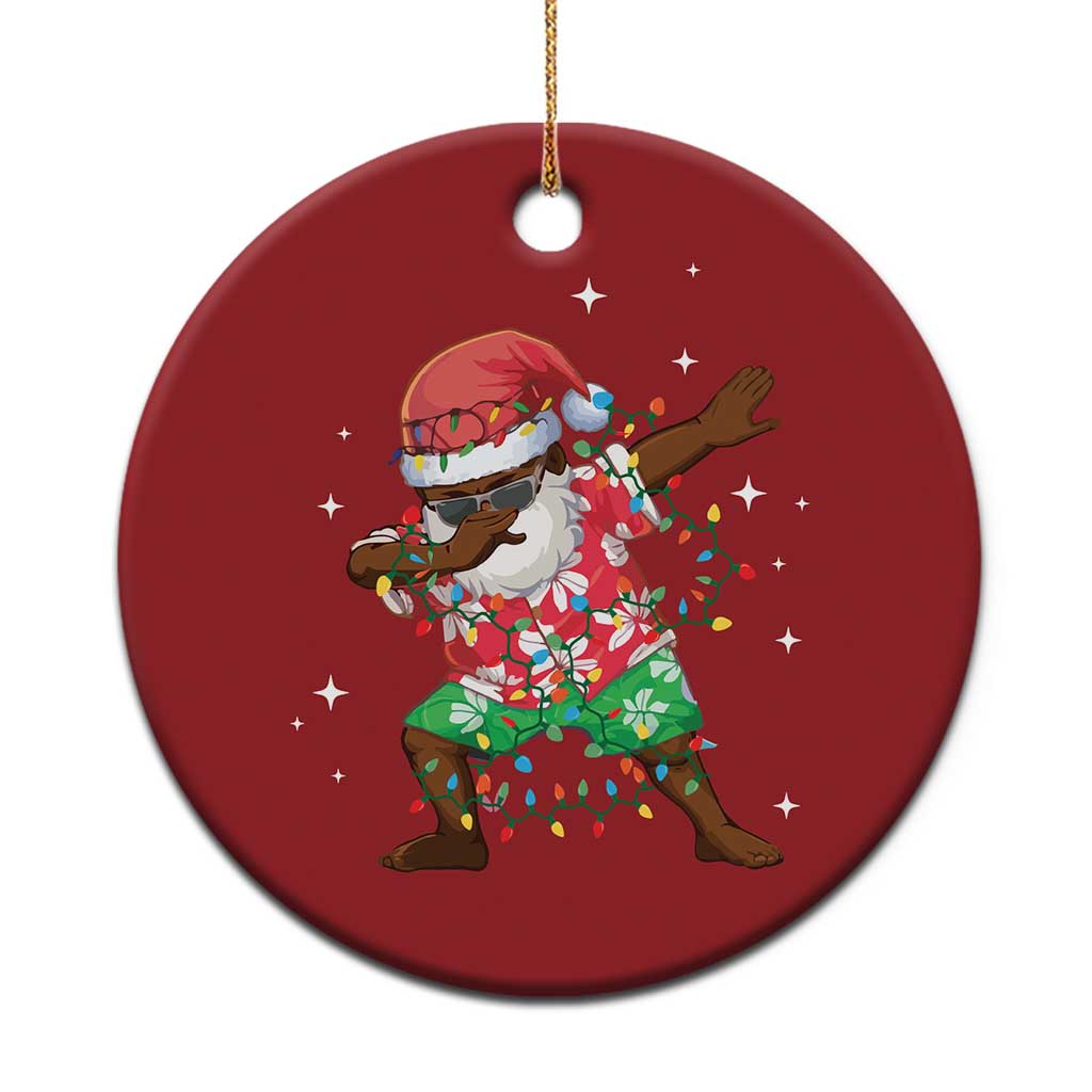 Hawaiian Christmas Ornament Afro African Dabbing Santa Xmas Dab Girls Boys Kids TS10