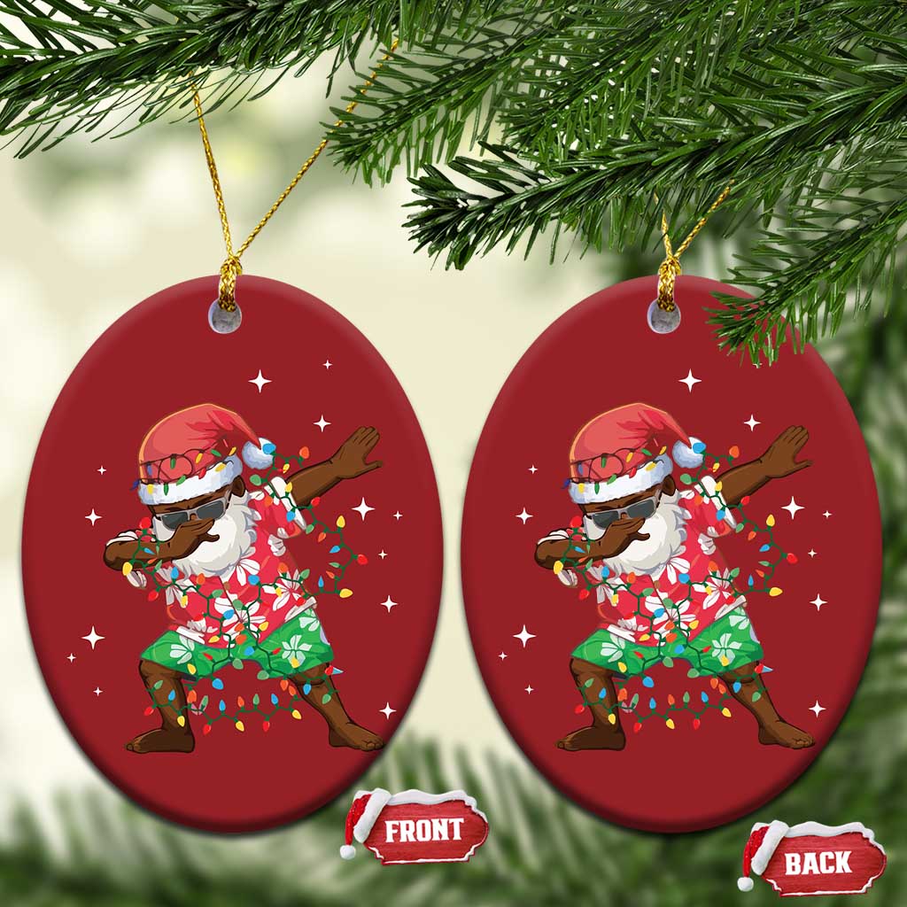 Hawaiian Christmas Ornament Afro African Dabbing Santa Xmas Dab Girls Boys Kids TS10