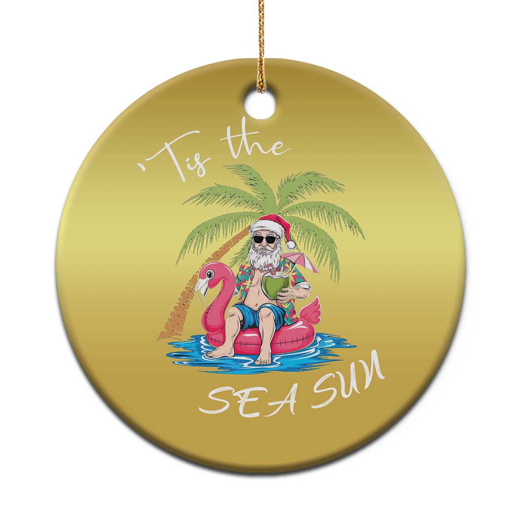 Hawaiian Christmas Ornament Santa Tis The Sea Sun Beach Hawaii Xmas In July Tropical Xmas Gift Family Holiday TS10
