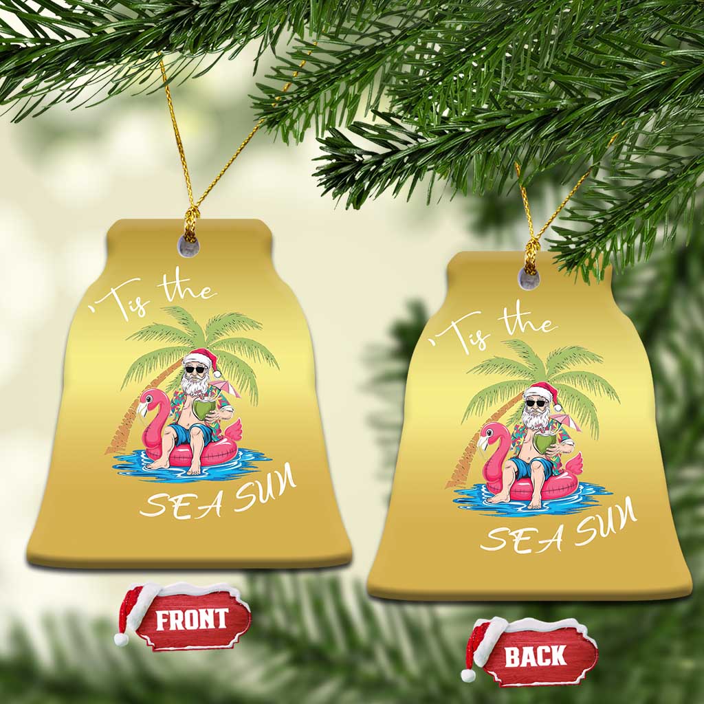 Hawaiian Christmas Ornament Santa Tis The Sea Sun Beach Hawaii Xmas In July Tropical Xmas Gift Family Holiday TS10