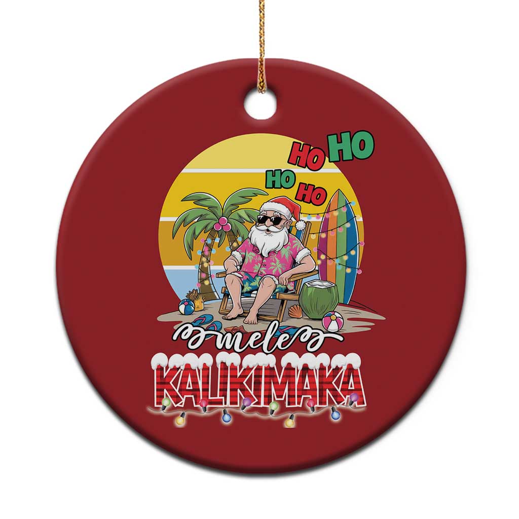 Mele Kalikimaka Hawaiian Christmas Ornament Hawaii Santa Xmas Family Beach Vacation TS10