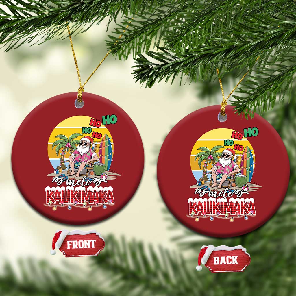 Mele Kalikimaka Hawaiian Christmas Ornament Hawaii Santa Xmas Family Beach Vacation TS10