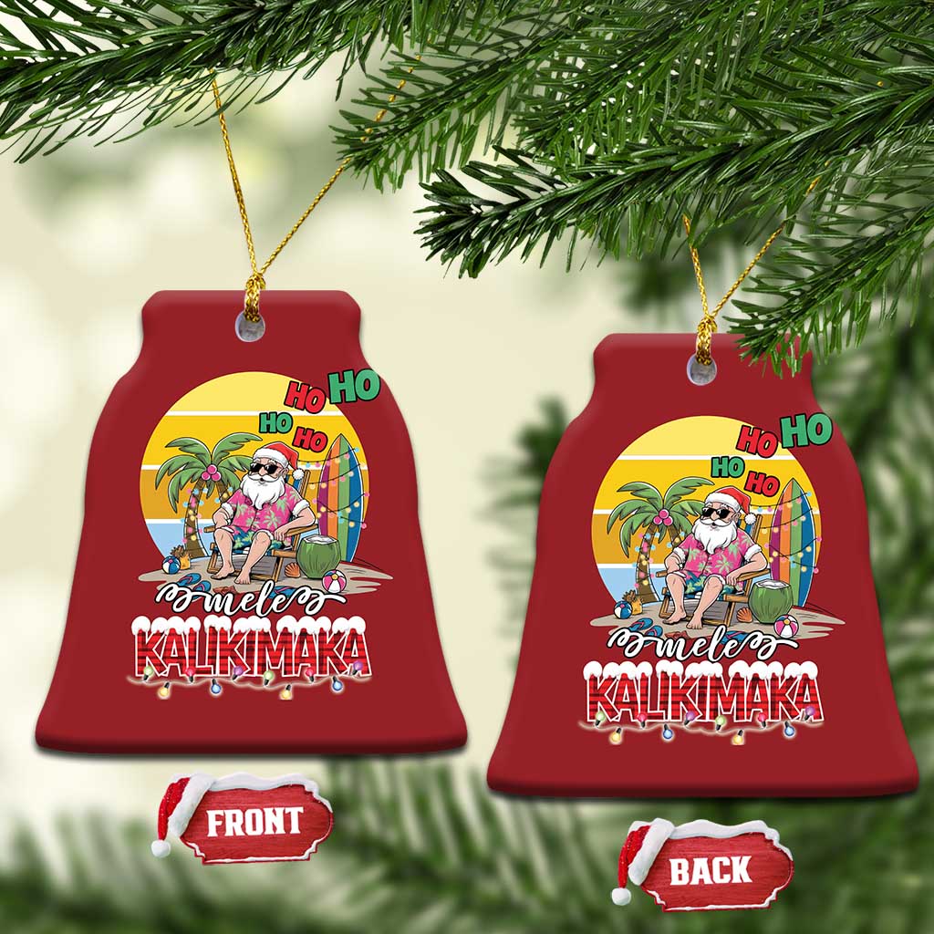 Mele Kalikimaka Hawaiian Christmas Ornament Hawaii Santa Xmas Family Beach Vacation TS10