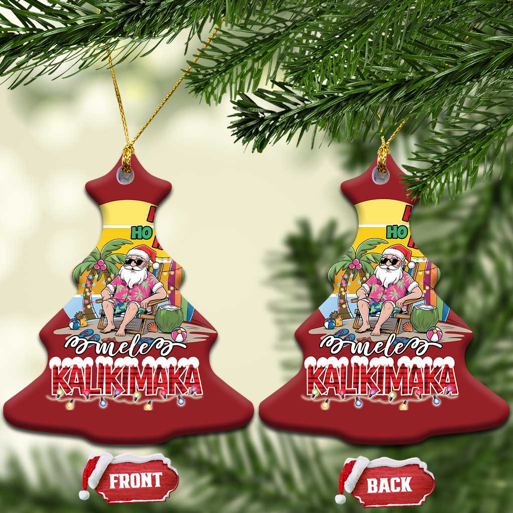 Mele Kalikimaka Hawaiian Christmas Ornament Hawaii Santa Xmas Family Beach Vacation TS10