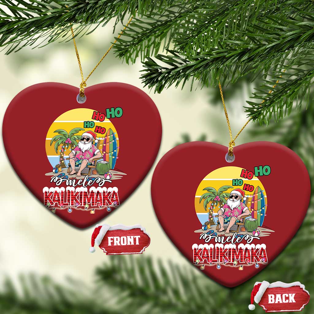 Mele Kalikimaka Hawaiian Christmas Ornament Hawaii Santa Xmas Family Beach Vacation TS10