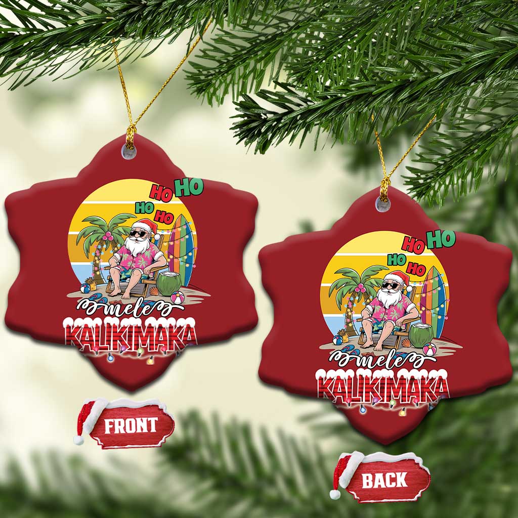 Mele Kalikimaka Hawaiian Christmas Ornament Hawaii Santa Xmas Family Beach Vacation TS10