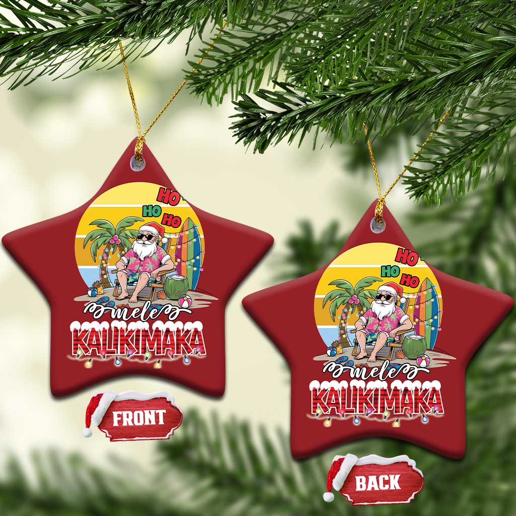 Mele Kalikimaka Hawaiian Christmas Ornament Hawaii Santa Xmas Family Beach Vacation TS10