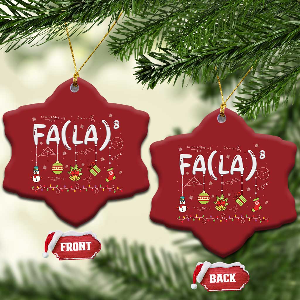 Funny Christmas Ornament FA (LA)8 Funny Xmas Santa Fa La Math Teacher Student TS10