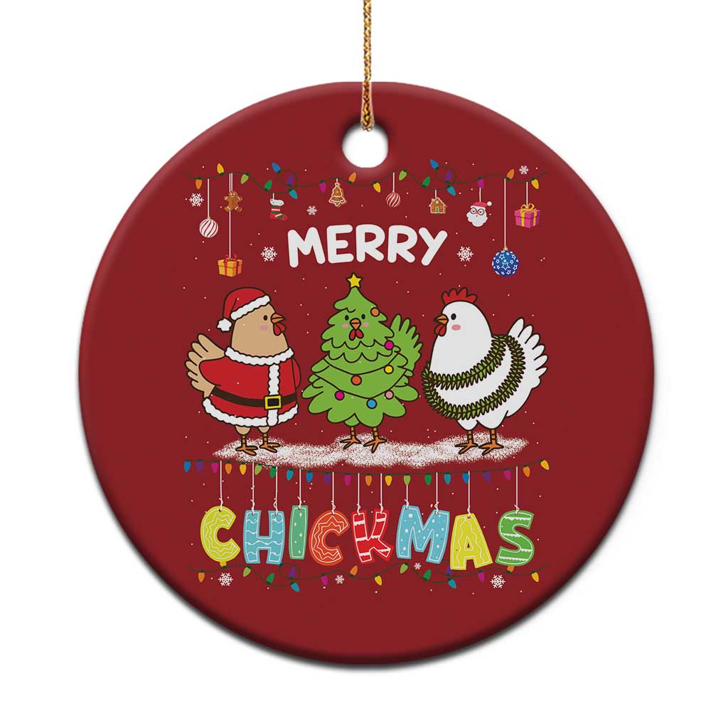 Xmas Chickens Christmas Ornament Lover Gift Farm Gift Merry Chickmas TS10