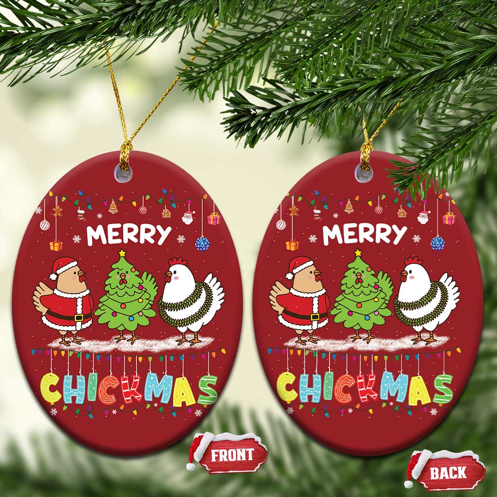 Xmas Chickens Christmas Ornament Lover Gift Farm Gift Merry Chickmas TS10